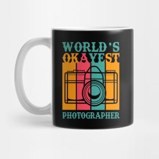 Vintage Photography Camera, Worlds Okayest Photographer Gift Mug